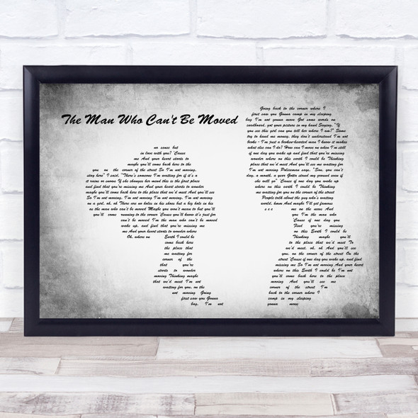 The Script The Man Who Can't Be Moved Man Lady Couple Grey Song Lyric Print