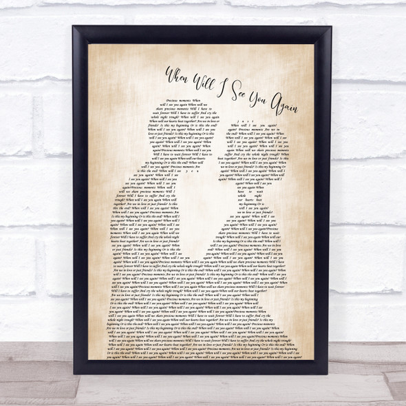 The Three Degrees When Will I See You Again Man Lady Bride Groom Wedding Song Lyric Print