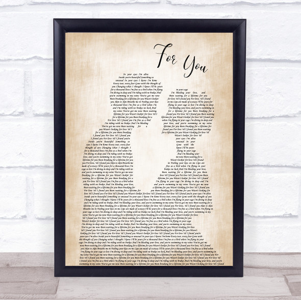 Liam Payne & Rita Ora For You Man Lady Bride Groom Wedding Song Lyric Print