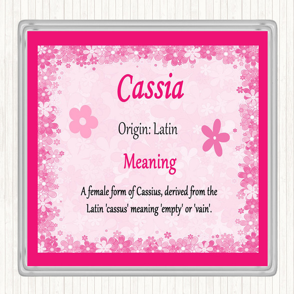 Cassia Name Meaning Coaster Pink