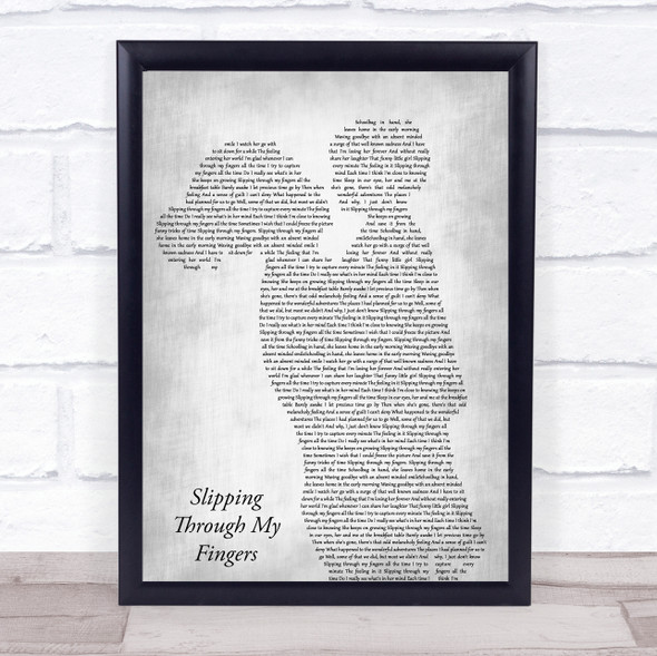 ABBA Slipping Through My Fingers Mother & Child Grey Song Lyric Print