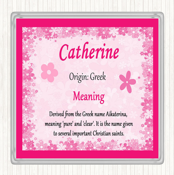 Catherine Name Meaning Coaster Pink