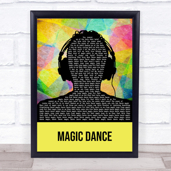 David Bowie Magic Dance Multicolour Man Headphones Song Lyric Print