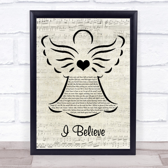 Diamond Rio I Believe Music Script Angel Song Lyric Print