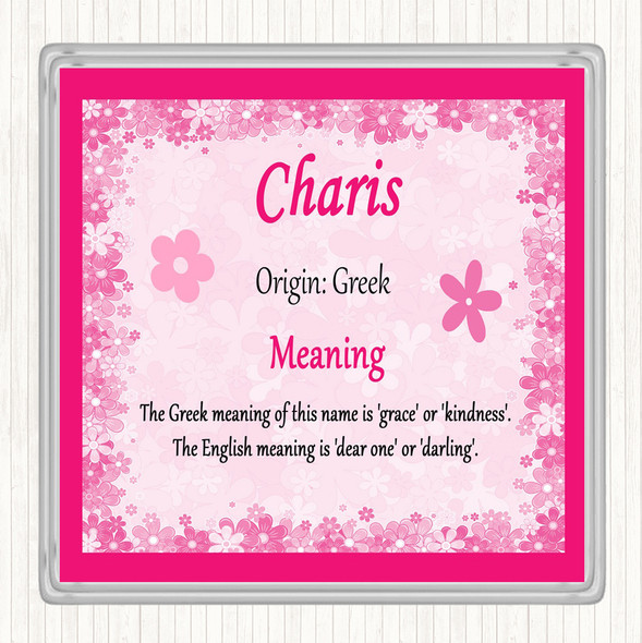 Charis Name Meaning Coaster Pink