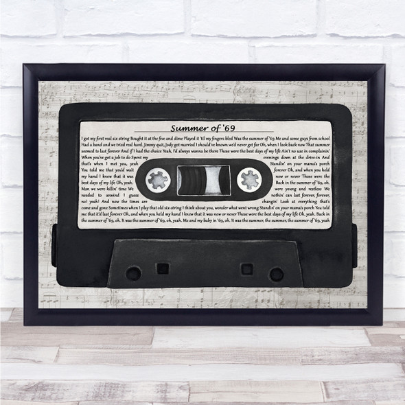 Bryan Adams Summer of '69 Music Script Cassette Tape Song Lyric Print
