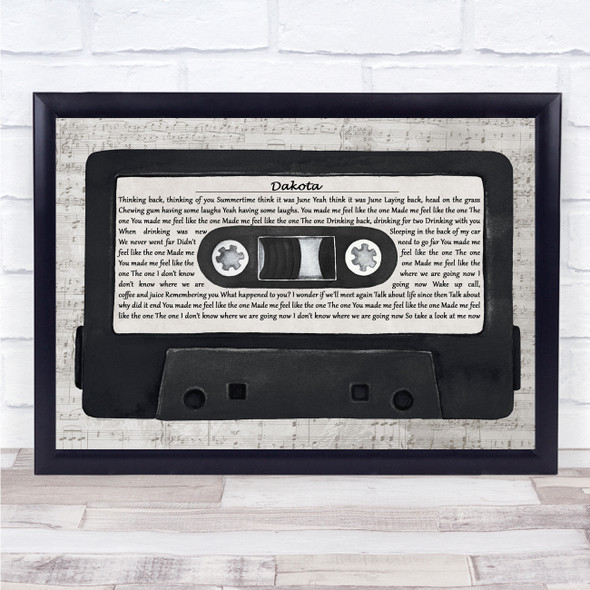 Stereophonics Dakota Music Script Cassette Tape Song Lyric Print