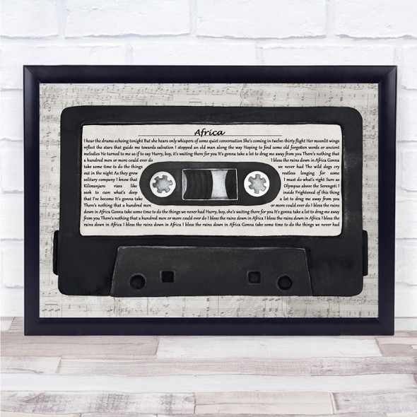 Toto Africa Music Script Cassette Tape Song Lyric Print