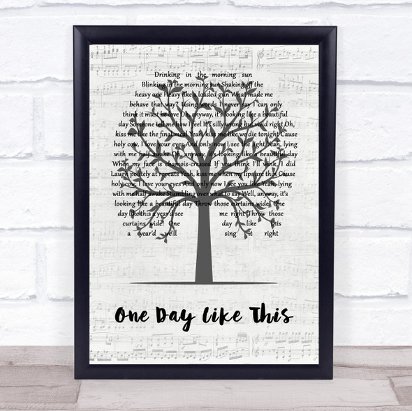 Elbow On A Day Like This Music Script Tree Song Lyric Print