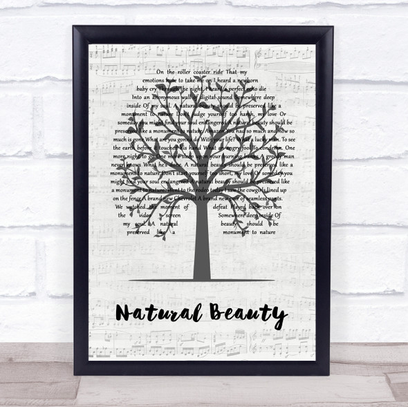 Neil Young Natural Beauty Music Script Tree Song Lyric Print