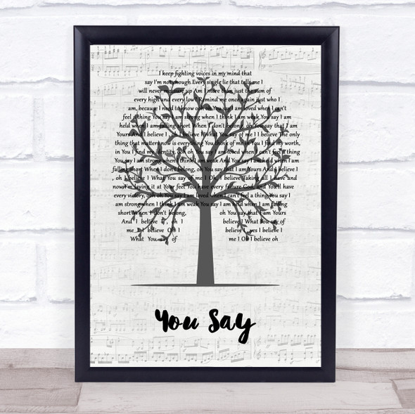 Lauren Daigle You Say Music Script Tree Song Lyric Print