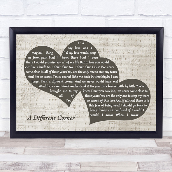 George Michael A Different Corner Landscape Music Script Two Hearts Song Lyric Print