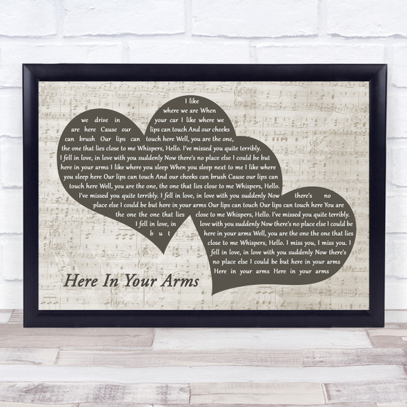 Hellogoodbye Here In Your Arms Landscape Music Script Two Hearts Song Lyric Print