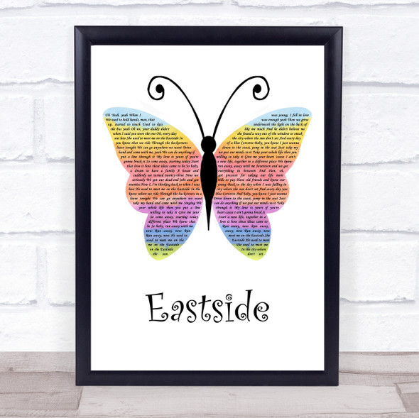 benny blanco, Halsey & Khalid Eastside Rainbow Butterfly Song Lyric Print