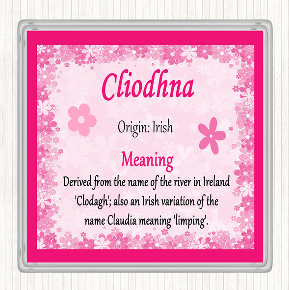 Cliodhna Name Meaning Coaster Pink