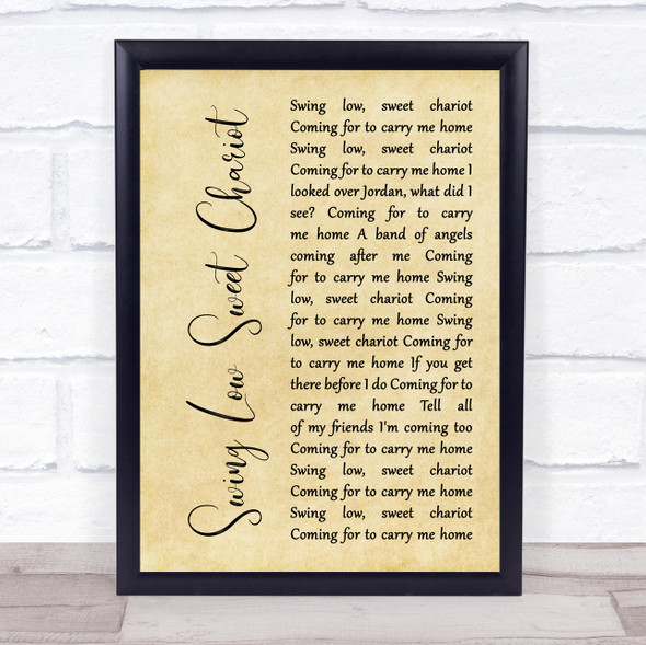 Paul Robeson Swing Low Sweet Chariot Rustic Script Song Lyric Print