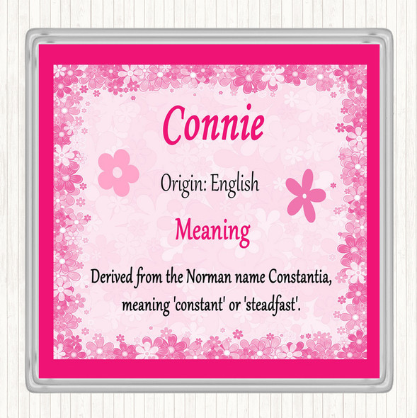 Connie Name Meaning Coaster Pink