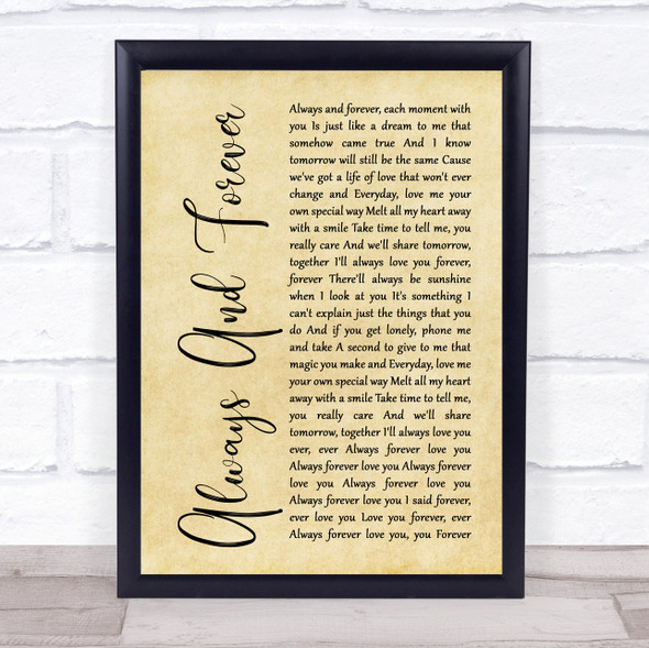 Heatwave Always And Forever Rustic Script Song Lyric Print