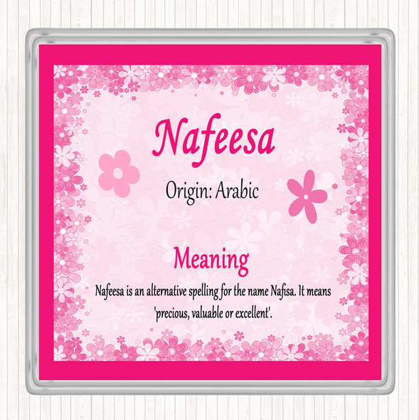Nafeesa Name Meaning Coaster Pink