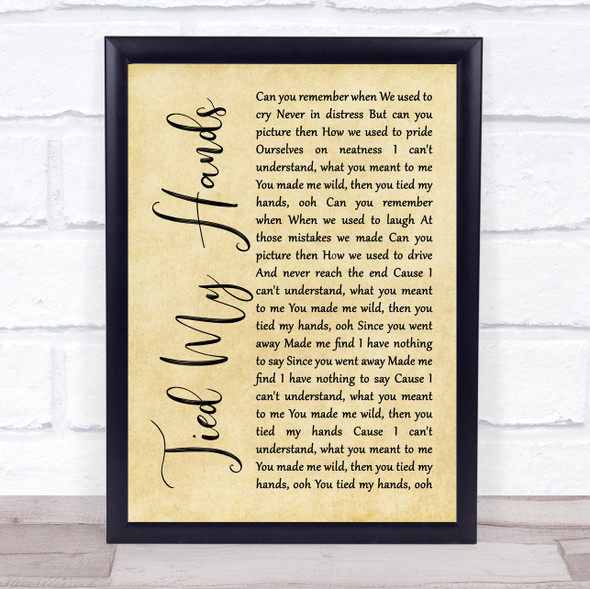 Seether Tied My Hands Rustic Script Song Lyric Print
