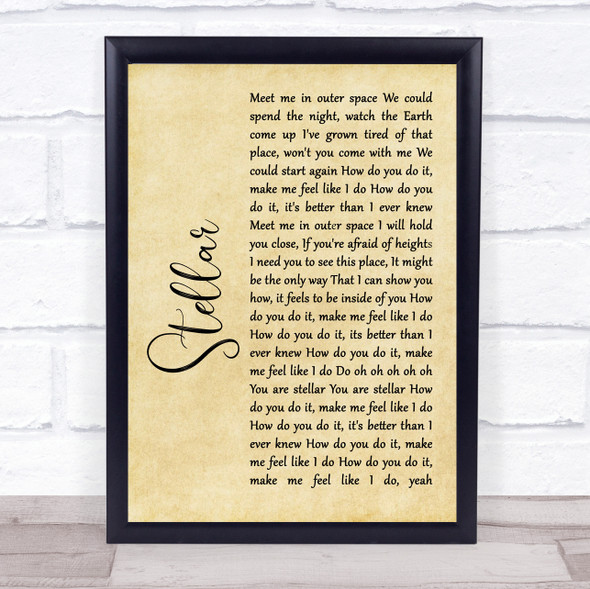 Incubus Stellar Rustic Script Song Lyric Print