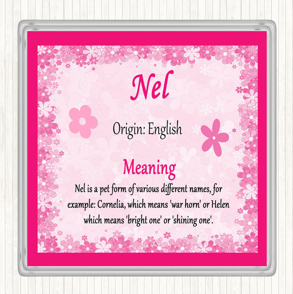 Nel Name Meaning Coaster Pink