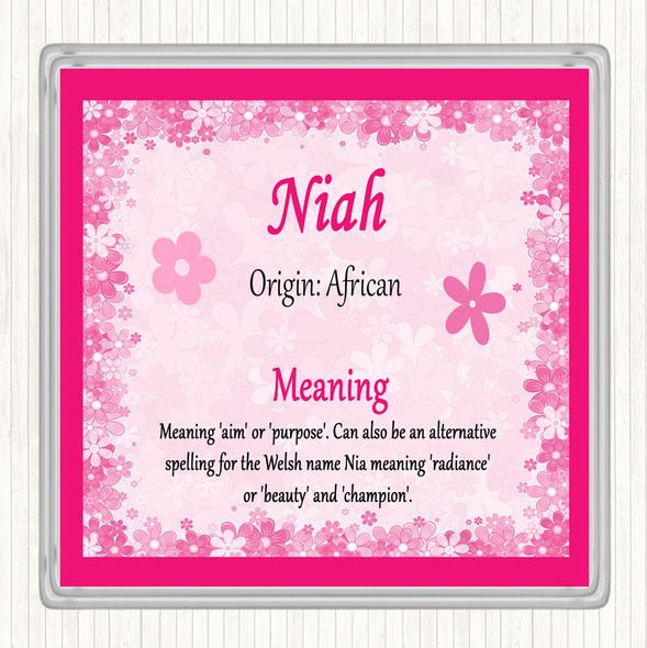 Niah Name Meaning Coaster Pink