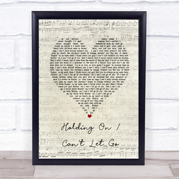 Calvin Richardson Holding On Can't Let Go Script Heart Song Lyric Print