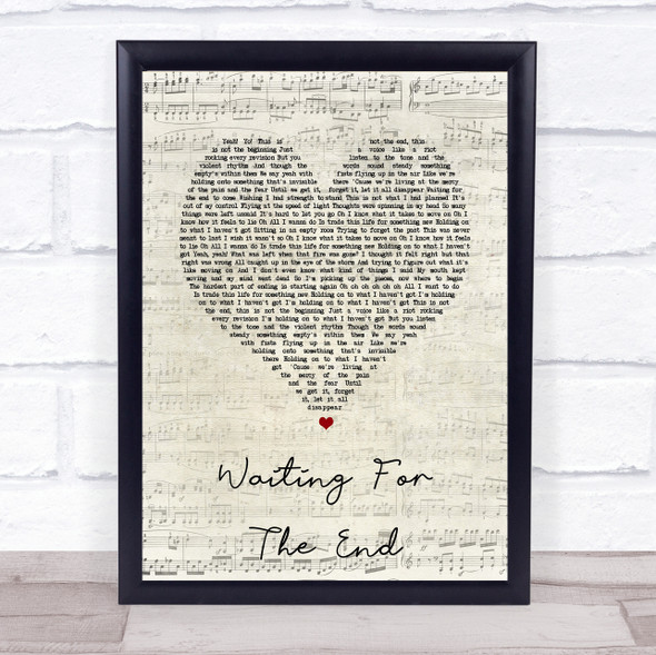 Linkin Park Waiting For The End Script Heart Song Lyric Print