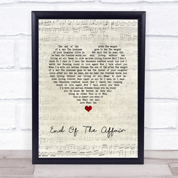 Ben Howard End Of The Affair Script Heart Song Lyric Print