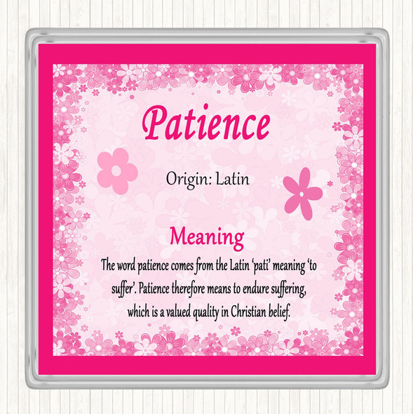 Patience Name Meaning Coaster Pink