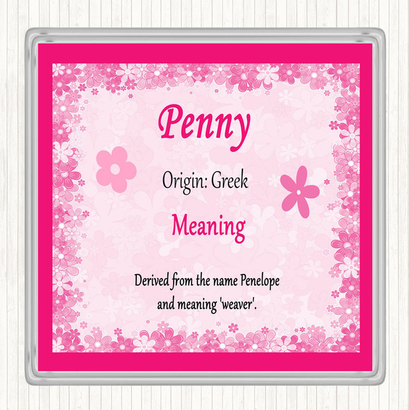 Penny Name Meaning Coaster Pink