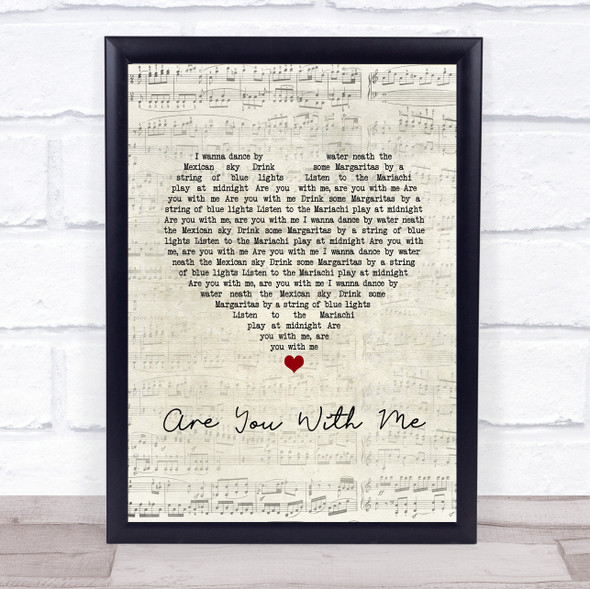 Lost Frequencies Are You With Me Script Heart Song Lyric Print