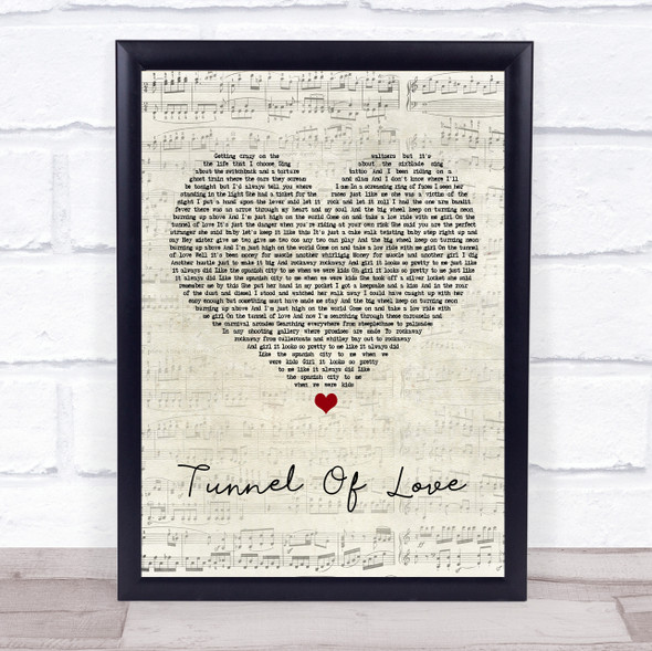 Dire Straits Tunnel Of Love Script Heart Song Lyric Print