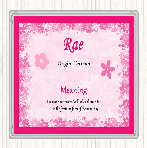 Rae Name Meaning Coaster Pink