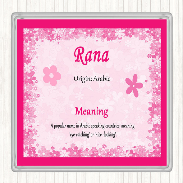 Rana Name Meaning Coaster Pink