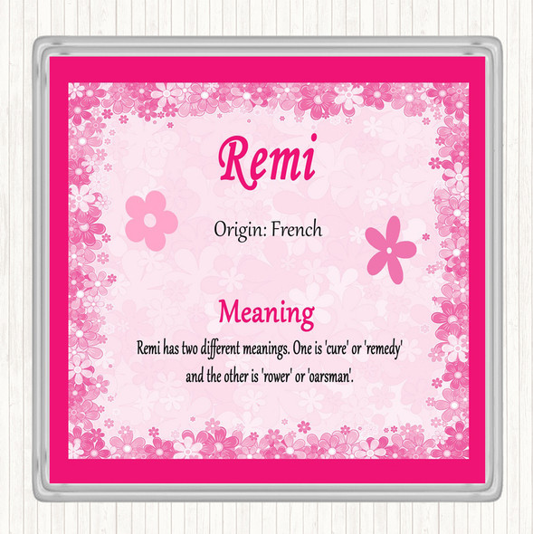 Remi Name Meaning Coaster Pink