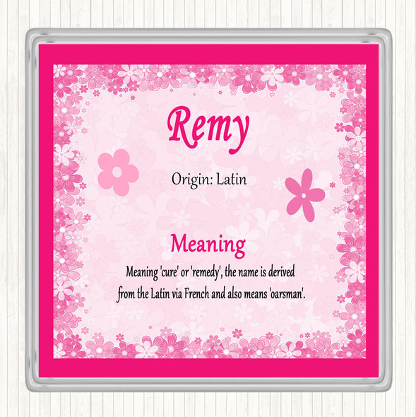Remy Name Meaning Coaster Pink