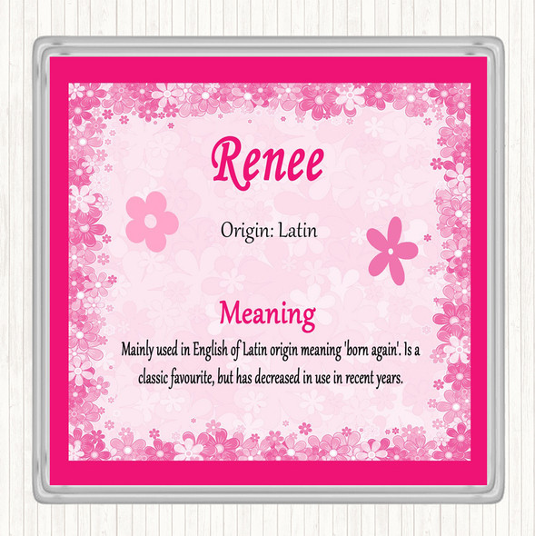 Renee Name Meaning Coaster Pink