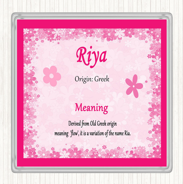 Riya Name Meaning Coaster Pink