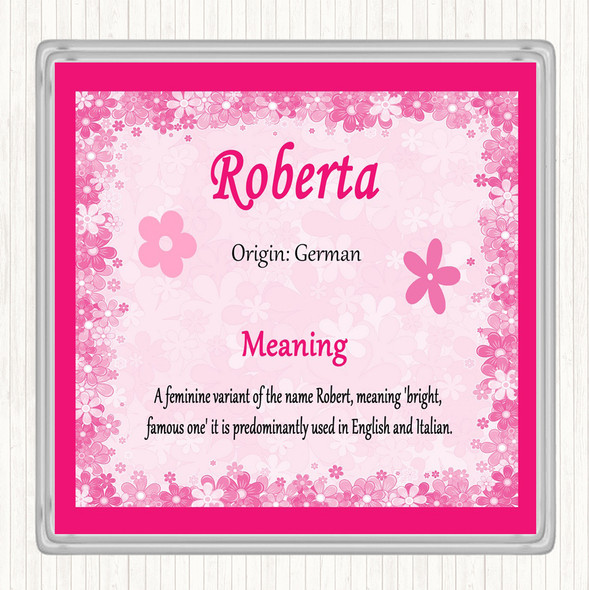 Roberta Name Meaning Coaster Pink