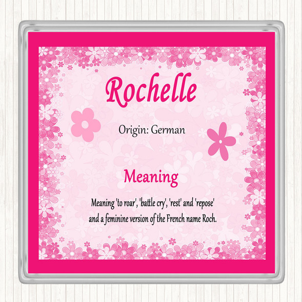 Rochelle Name Meaning Coaster Pink