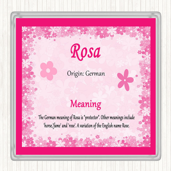 Rosa Name Meaning Coaster Pink