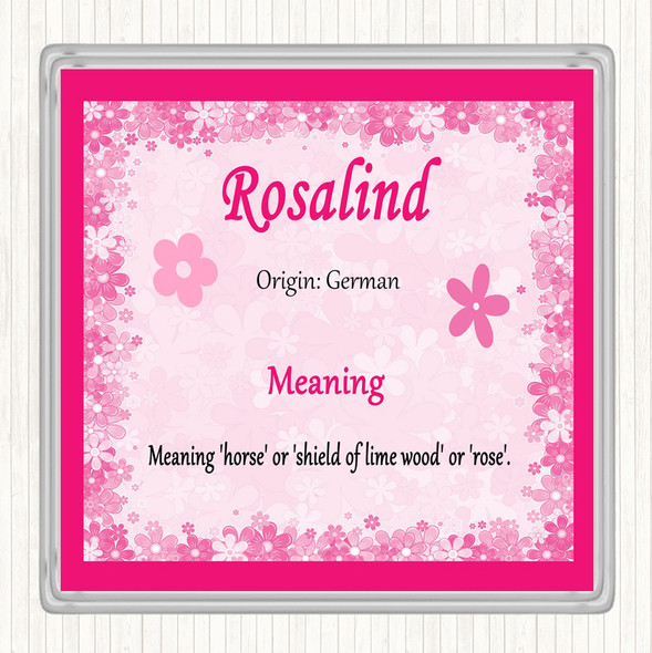 Rosalind Name Meaning Coaster Pink