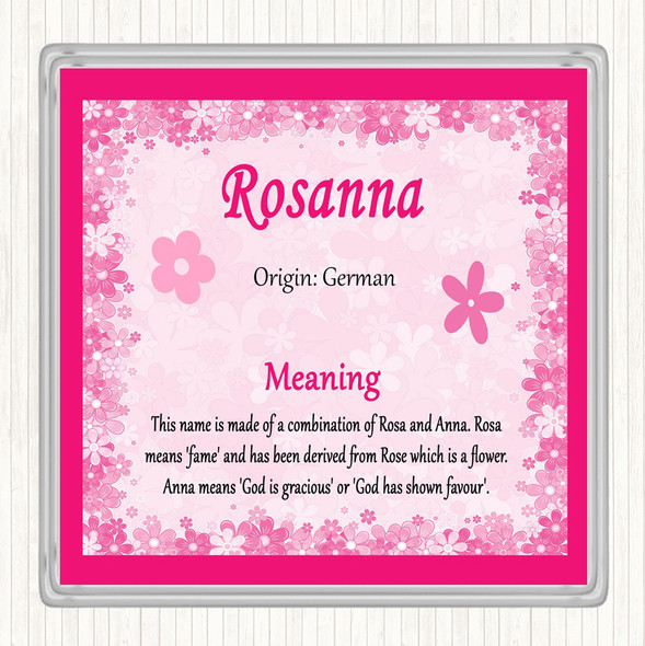 Rosanna Name Meaning Coaster Pink