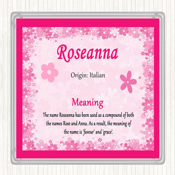 Roseanna Name Meaning Coaster Pink