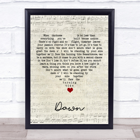 Poets Of The Fall Dawn Script Heart Song Lyric Print