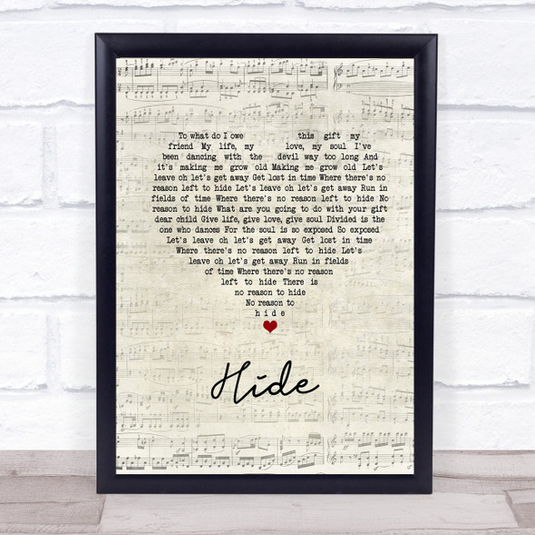 Creed Hide Script Heart Song Lyric Print