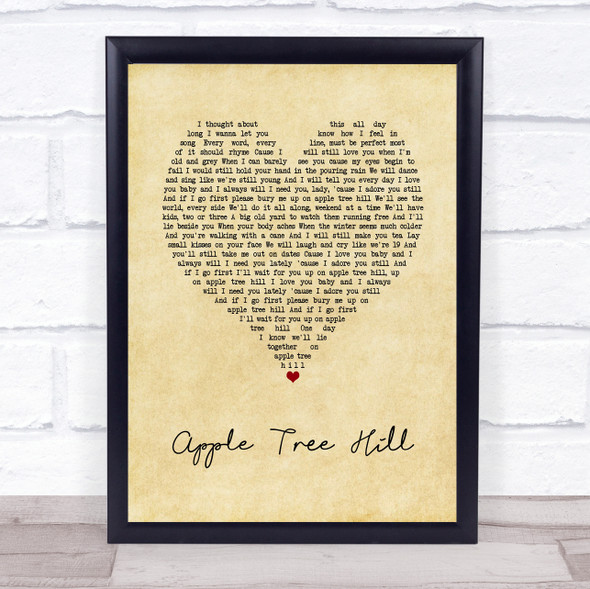 Keywest Apple Tree Hill Vintage Heart Song Print
