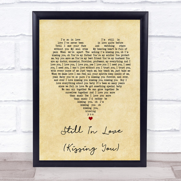 Beyonce Still In Love (Kissing You) Vintage Heart Song Lyric Print